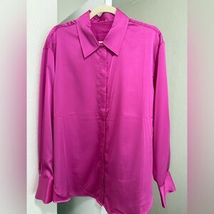 Daily Drills Pink Long Sleeve Button Down Shirt